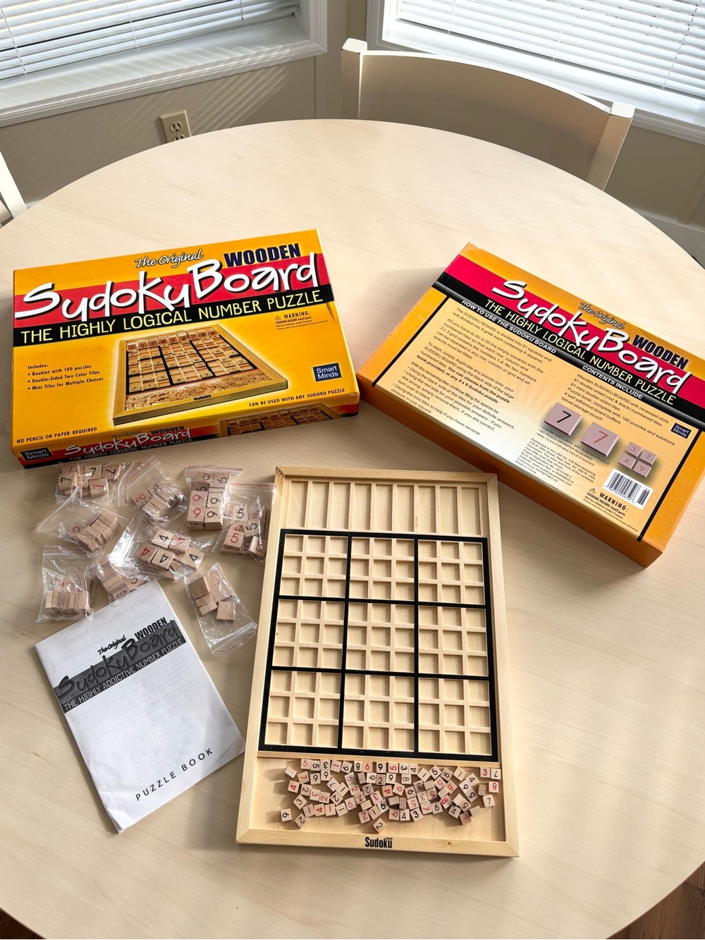 Wooden Sudoku Board Puzzle Game - Natural Wood